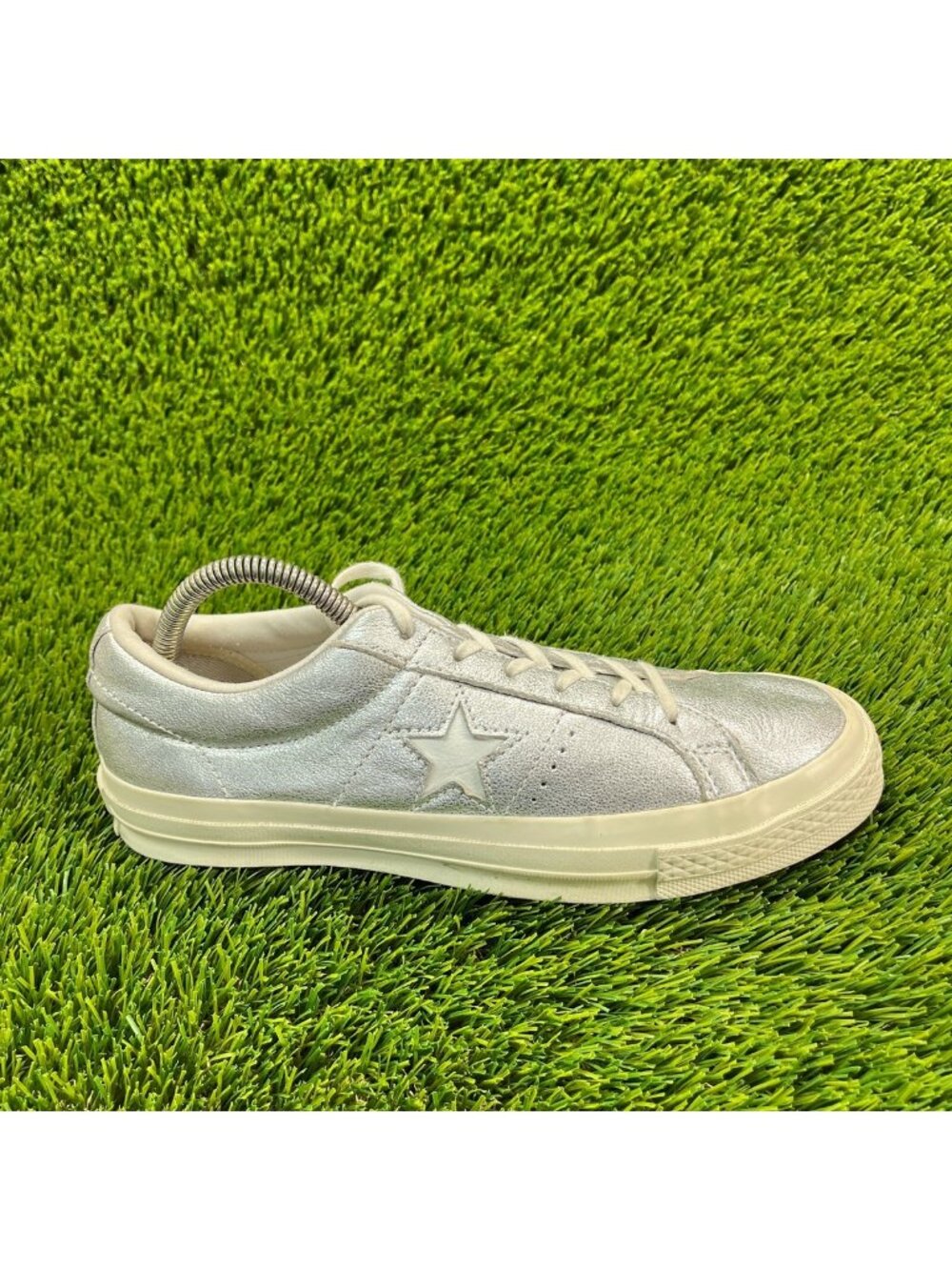 Converse One Star Pro OX Womens Size 9 Silver Casual Athletic Shoes Sneakers